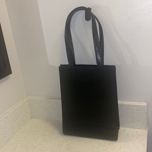 Leatherbay black genuine leather bag EUC